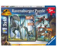 Ravensburger - Puzzle Enfant - Puzzles 3x49 p - T-Rex et Autres Dinosaures/Jurassic World 3 - Dès 5 Ans - Puzzle de qualité supérieure - 3 Posters Inclus - 05656