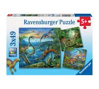 Ravensburger - Puzzles La fascination des dinosaures - 3x49 pièces - Dès 5 ans
