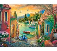 Ravensburger Puzzle grand format de 750 pièces avec vue sur la villa européenne | Paysage emblématique du lac de Côme par Eduard | Parfait pour les puzzles de loisirs