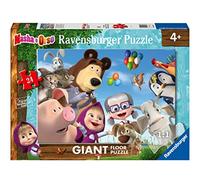 Ravensburger- Masha e Orso Michka l'ours, 24 pièces géant Sol, Puzzle pour Enfants, âge recommandé 3 Ans, 03133 7, Multicolore