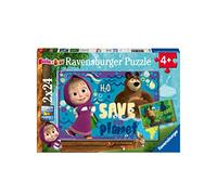 Ravensburger - Puzzle Masha et Ours, idée Cadeau pour Enfants 4+ Ans, Jeu éducatif et Stimulant, 2 Puzzles de 24 pièces, 26 x 18 cm