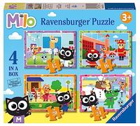 Ravensburger - Puzzle Milo, Collection Puzzle 4 in a Box, 10, 12, 14, 16 pièces, Puzzle pour Enfants, Âge recommandé 3+ Ans