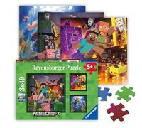 Ravensburger - Puzzle Minecraft - Puzzle Enfant dès 5 Ans - Biomes de Minecraft - 3x49 pièces - 05621