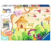 Ravensburger Puzzle Puzzle&Play Exploration de la Jungle – 2x24 pièces – dès 4 ans – carton épais