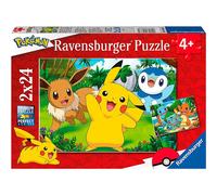 Ravensburger Puzzle enfant Lot 2 x 24 pièces Pikachu et ses amis avec 2 posters – Dès 4 ans