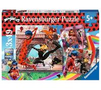 Ravensburger Puzzle enfant 05189 – Ladybug et Chat Noir (Miraculous) – 3 x 49 pièces dès 5 ans