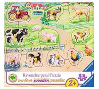Ravensburger Puzzle pour Enfants - 03689 - Le Matin à la Ferme - My First Wooden Puzzle de 10 pièces - Puzzle pour Enfants à partir de 2 Ans - Puzzle en Bois