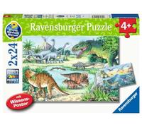 Ravensburger Puzzle pour Enfants - 05128 Les Dinosaures et Leurs habitats - 2 x 24 pièces Pourquoi ? Pourquoi ? Pourquoi Puzzle pour Les Enfants de 4 Ans et Plus