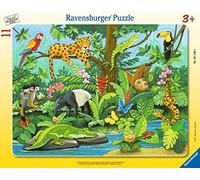 Ravensburger Puzzle pour Enfants - 05140 - Animaux dans la forêt Tropicale - Puzzle Cadre pour Enfants à partir de 3 Ans - 11 pièces