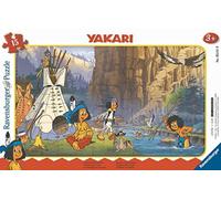 Ravensburger- Camping Enfant 05141-Camping avec amis-15 pièces-Puzzle Cadre, 05141, Jaune