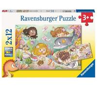Ravensburger Puzzle enfant 05663 Petites fées et sirènes 2 x 12 pièces dès 3 ans