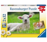 Ravensburger Puzzle pour Enfants - 05718 Nos Animaux de Ferme - Puzzle de 2 x 12 pièces pour Enfants à partir de 3 Ans