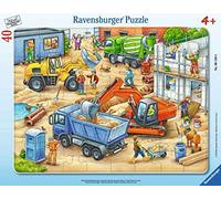 Ravensburger Puzzle 06120 4 – Les Gros Véhicules, Sur le Chantier – 40 pièces, cadre