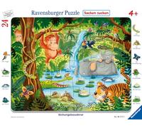 Ravensburger Puzzle pour Enfants - 06171 - Motif Animaux de la Jungle - pour Enfants de 4 Ans et Plus - 24 pièces - Bleu