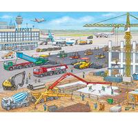Ravensburger Puzzle pour Enfants - 10624 - Motif Chantier à l'aéroport - pour Enfants à partir de 6 Ans - avec 100 pièces au Format XXL