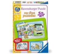 Ravensburger Puzzle pour Enfants 12004039 Voyager en Bus, en Train et en Avion - Mon Premier Puzzle de 3 x 6 pièces et Pourquoi