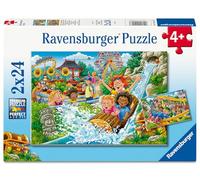 Ravensburger Puzzle pour Enfants 12004258 - Parc d'attractions - 2 Puzzles Joyeux et colorés, chacun de 24 pièces, pour Les Enfants de 4 Ans et Plus