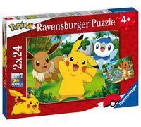 Ravensburger - Puzzle Enfant - Lot de 2 Puzzles 24 pièces - Pikachu et Ses Amis/Pokémon - Fille ou garçon dès 4 Ans - Puzzle de qualité supérieure - 2 Posters à Taille réelle - Jeu vidéo - 05668