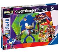 Ravensburger - Puzzle pour Enfants - 3x49 pièces - Les Aventures de Sonic - Dès 5 Ans - Puzzle de qualité supérieure - 3 Posters Inclus - Sonic Prime - 05695