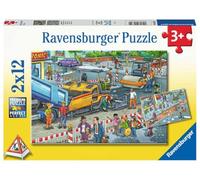 Ravensburger Puzzle pour Enfants - Chantier de Construction de Routes - Puzzle de 2 x 12 pièces pour Enfants à partir de 3 Ans