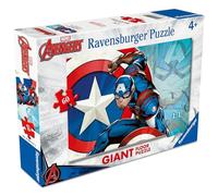 Ravensburger - Puzzle pour Enfants de 4 Ans, géant de 60 pièces, Captain America - pour Enfants de 4 Ans, Collection Disney, Jeux éducatifs et Amusants