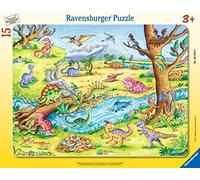 Ravensburger Puzzle pour Enfants - Les Petits Dinosaures - 8 à 17 pièces - Puzzle de Cadre avec découpe des Contours - pour Enfants à partir de 3 Ans