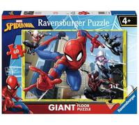 Ravensburger - Puzzle Spiderman, Collection Giant Sol - Idée Cadeau pour Enfants 4 Ans - Jeu éducatif et Stimulant - 60 pièces géantes - 70 x 50 cm