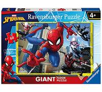 Ravensburger - Puzzle Spiderman, Collection Giant Sol - Idée Cadeau pour Enfants 4 Ans - Jeu éducatif et Stimulant - 60 pièces géantes - 70 x 50 cm