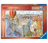 Ravensburger - Puzzle Tour du Monde en 80 Jours, 1000 pièces, idée Cadeau, pour Elle ou Lui, Puzzle Adulte