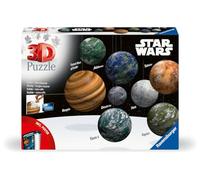 Ravensburger - Puzzles 3D Ball - Système stellaire Star Wars - A partir de 6 Ans - 8 Puzzles Ronds à Assembler sans Colle - Accessoires de Finition Inclus - 11577