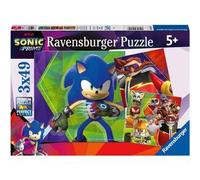 Ravensburger - Puzzle pour Enfants - 3x49 pièces - Les Aventures de Sonic - Dès 5 Ans - Puzzle de qualité supérieure - 3 Posters Inclus - Sonic Prime - 05695