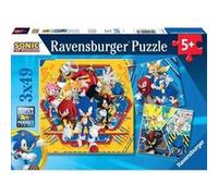 Ravensburger-Puzzles 3x49 pieces - Les aventures de Sonic-4005555011330-A partir de 5 ans Jaune G