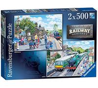 Ravensburger Railway Heritage No.1 - Corfe Train Station & Oakworth Station 2x 500 Piece Jigsaw Puzzles for Adults and Kids Age 10 and Up