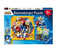 Ravensburger Sonic Le Hérisson 3x 49 Pièce Jigsaw Puzzles Jeu Pour Enfant Âge 5+