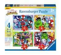 Ravensburger- Spidey Puzzle 4 in a Box 2D, 12001064, Multicolore, Talla única