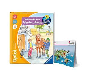 Ravensburger tiptoi Livre Bande 13 Le Monde der Chevaux et Poneys + Enfants Carte du monde - Pays, Tiere, Continents