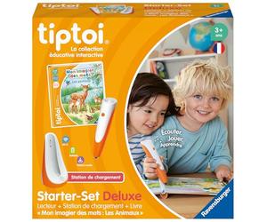 Ravensburger - tiptoi® - Starter Set Deluxe - Lecteur + Station de Chargement + Livre Mon imagier des Mots Les Animaux - Jeu éducatif électronique sans écran - Dès 3 Ans - Version française - 00204