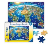 Ravensburger World Landmarks Map 200 Piece Jigsaw Puzzle for Kids Age 8 Years Up