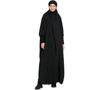 Ravent Robe longue musulmane une pièce pour femme, Abaya islamique avec hijab, robe Moyen-Orient, Turquie, Dubaï, Noir , taille unique