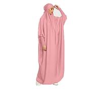 Ravent Robe longue musulmane une pièce pour femme, Abaya islamique avec hijab, robe Moyen-Orient, Turquie, Dubaï, rose, taille unique