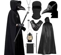 Raveparty Costume de docteur de peste, pour adulte, costume de docteur de peste, masque de docteur de peste, costume d'Halloween homme (style A, adulte)