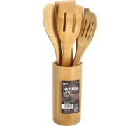 RAVI Ustensiles de cuisine, Ustensiles de cuisine en bois de bambou, Set d'ustensiles, Cinq cuillères-spatules