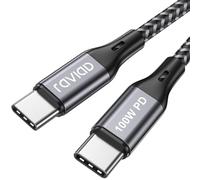 RAVIAD 100W Câble USB C vers USB C 1M, Câble Type C Charge Rapide PD 5A/20V Câble USBC avec Puce E-Mark pour iPhone 16/15, Galaxy S23/S22/S21, MacBook, Tablette, Huawei