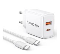 RAVIAD 20W Chargeur iPhone Rapide [Certifié MFi], USB C Chargeur avec 2M Cable USB C vers Lightning de Charge pour iPhone 14 Pro Max/14/13 Mini/13 Plus/13 Pro Max/12 Mini/12/11/SE/XR/XS Max,iPad