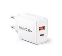 RAVIAD 20W Chargeur USB C Charge Rapide, Chargeur Rapide à USBA et C, Chargeur iPhone pour iPhone 16 15 Pro Max, Samsung Galaxy S25 S24 S23 Ultra S22, iPad Pro, Macbook