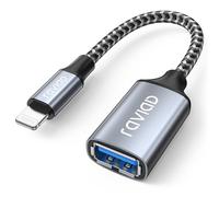 RAVIAD Adaptateur Lightning vers USB [Certifié MFi] Adaptateur de Caméra | pour iPhone/i-Pad, iOS OTG de Câble Lightning vers USB Connecter Prend en Charge Le Souris, Clavier, Clé USB, Lecteur de