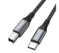 RAVIAD Câble Imprimante USB C 3M, Cable USB 2.0 B Mâle vers USB C Mâle Câble Scanner Nylon Compatible avec Samsung, MacBook Pro/Air, Pad Pro, Chromebook, HP, Canon, Lexmark, Dell