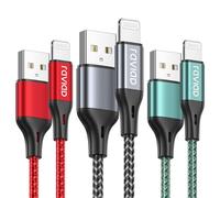 RAVIAD Câble iPhone [2M/Lot de 3] Cable Chargeur Lightning Certifié MFi Câble Nylon Tressé Fil Cable Lightning USB Charge Rapide pour iPhone 14 13 12 11 Pro Max Mini XR XS X 8 7 6s 6 5s 5 SE