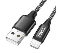 RAVIAD Câble iPhone Chargeur iPhone 3M [Certifié MFi] Câble Lightning Nylon Tressé Ultra Résistant Fil Lightning Charge Rapide Cordon pour iPhone 14 13 12 11 Pro Max Mini XR XS X 8 7 6s 6 5s 5 SE 2020
