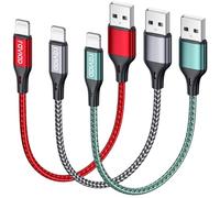 RAVIAD Câble iPhone Court [0.5M/Lot de 3] Cable Chargeur Lightning Certifié MFi Câble Lightning Nylon Tressé Fil Cable USB Charge Rapide pour iPhone 14 13 12 11 Pro Max Mini XR XS X 8 7 6s 6 5s 5 SE